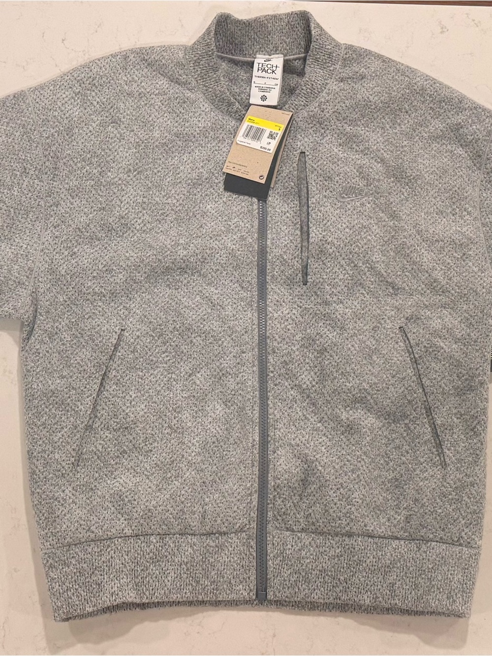 Nike Men's Light Gray Full-Zip Shirt Jacket